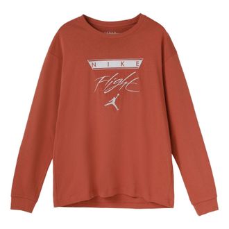 Nike Jordan Air Jordan Label Casual Sports Long Sleeves T-Shirt Mens Gray Peach Red CZ1216-255