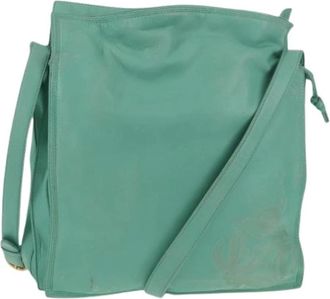 Loewe Pre-owned Cross Body Bags, female, Green, Size: ONE SIZE Pre-owned Leather Shoulder Bag