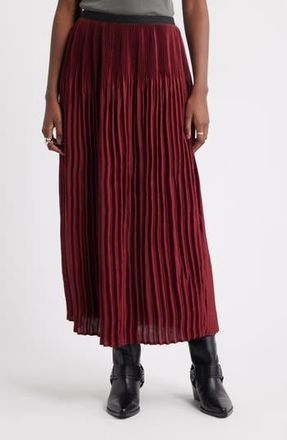 Treasure & Bond Pleated Satin Midi Skirt in Red Grape at Nordstrom Rack, Size X-Small