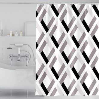 OEM Cortina De Ducha De Tela, 180 X 200 Cm, Resistente Al Moho, Con Peso Y Lavable - Crezuo