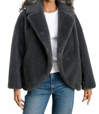 Velvet Carolyn Faux Fur Jacket In Slate