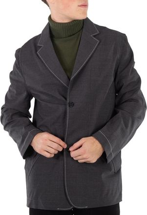J.W.Anderson Contrast-Stitched Single-Breated Blazer Jacket, Brand Size 46 (US Size 36)
