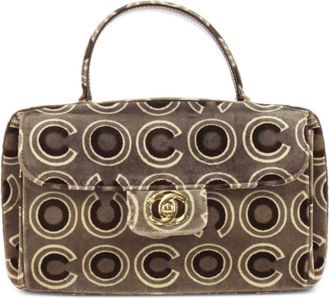 Chanel 2002 Coco Flap top handle bag - women - Velvet - One Size - Grey