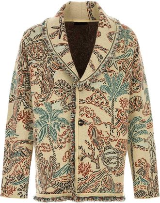 Alanui Embroidered Wool Blend Sketched By The Sea Cardigan