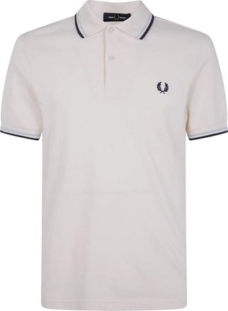 Fred Perry Tops, Heren, Wit, L, Katoen, M3600 Twin Tipped Poloshirt