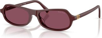 Miu Miu Narrow Rectangle-frame Sunglasses - Red - One Size