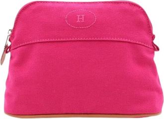 Herm&egrave;s Pre-owned Bolide 20 Canvas Pouch - Dames - Vintage Clutch - Roze - ONE Size - Leer - Vintage