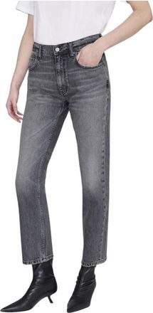 Anine Bing Kate Jeans - Dames - Cropped Jeans - Grijs - W24 - Katoen - Jeans