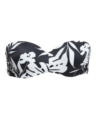Roxy Bandeau-Bikini-Top ROXY ROXY Love The Beach Vibe, Damen, Gr. M, Cup B, schwarz-weiss (anthrazit surf trippin bico s), Obermaterial: 74% Nylon, 26% Ela