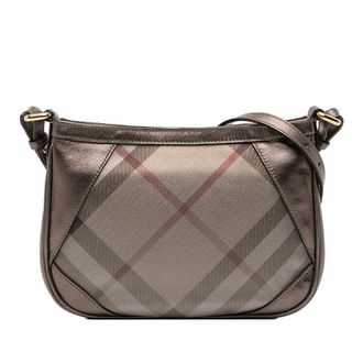 Burberry Pre-owned Burberry Supernova Check Canvas and Metallic Leather Crossbody ITTREGRO445CA