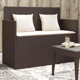 vidaXL Vidaxl - Panca da Giardino con Cuscini Marrone in Polyrattan