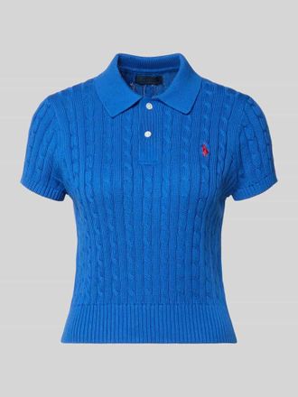 Polo Ralph Lauren Regular Fit Strick-Poloshirt aus reiner Baumwolle in Bleu, Gr&ouml;&szlig;e XXL