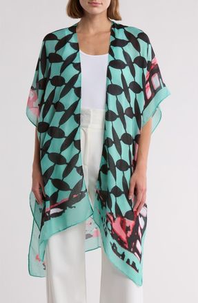 Rachel Roy Print Ruana in Green at Nordstrom Rack