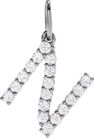 Diamond2Deal 14k Gold 1/4ct Lab-Grown Diamond Initial N Pendant