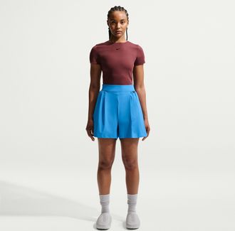 Nike Womens 24.7 PerfectStretch Dri-FIT High-Waisted Shorts in Blue | IB9184-435