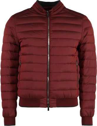 Moorer Winter Jackets, male, Red, Size: M Padded Zip Down Jacket Water-Resistant