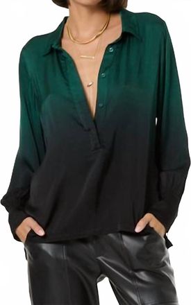 Young Fabulous & Broke Rynn Long Sleeve Blouse In Rainforest Black Ombre