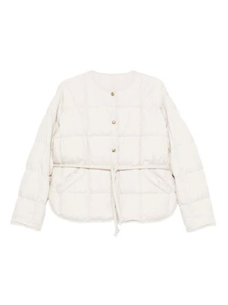 Moncler belted quilted jacket - Neutrals