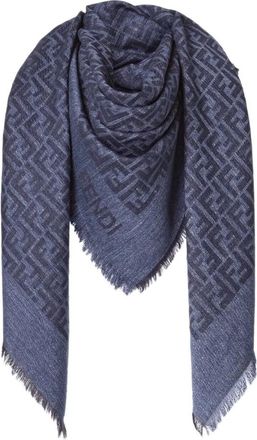 Fendi FF Shawl - Dames - Sjaals - Blauw - ONE Size - Katoen - Accessoires