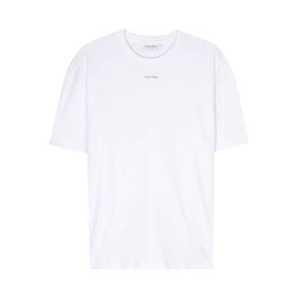 Calvin Klein T-Shirts, male, White, Size: XL Cotton Regular Fit Crew Neck T Shirt