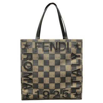 Fendi Brown Pvc Leather Tote Bag (Pre-Owned)