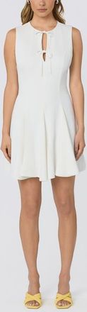 ASTR the Label Tristan Tie Front Sleeveless Flare Dress in White at Nordstrom, Size X-Large