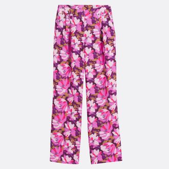 La Redoute Collections Soepele wijde broek met bloemenprint