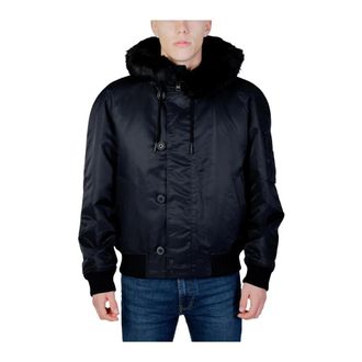 HUGO BOSS Zwarte Hooded Bomberjack - Heren - Winterjassen - Zwart - L - Jassen