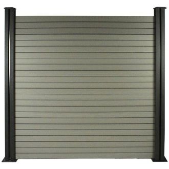 Habitat et Jardin Set di 6 listelli per recinzione compositi + profilo di finitura composito - 1,60m - Grigio