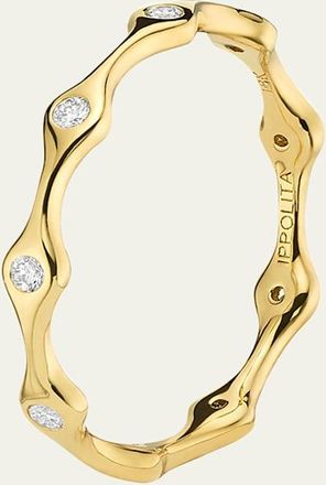 Ippolita 18K Starlight Diamond 9-Station Skinny Band Ring