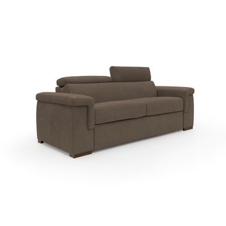 Divani.Store Divani.store - Giunone Sof&aacute; Cama Convertible Con Colch&oacute;n De 18 Cm Y Reposacabezas Reclinables En Tejido Impermeable 200 Cm (mat. 120x197 Cm) Marr&oacute;n