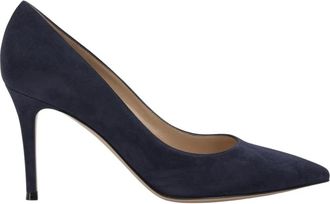 Gianvito Rossi 85mm Puntige Su&egrave;de Pomp - Dames - Pumps - Blauw - 37 1/2 EU - Su&egrave;de - Schoenen
