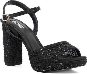 Dune London Mesmerizing Ankle Strap Platform Sandal in Black at Nordstrom, Size 6.5Us