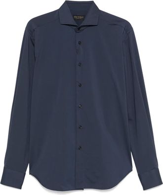 Dell'Oglio Camicia con spacchetto sul collo - Blu