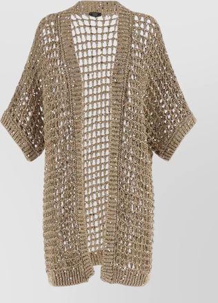 PESERICO aurea short sleeve open front cardigan