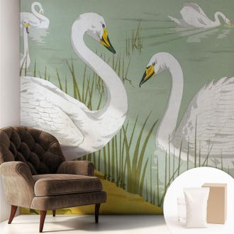 Tulup Carta Da Parati - Murale Alla Moda Decorazione - Camera Da Letto - Con Colla Gratuita Il Lago Dei Cigni 250x250 Cm