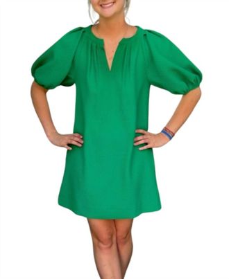 Jade Yoga Pleated Sleeve Dress In Green