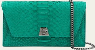 Akris Anouk Snakeskin Suede Envelope Clutch Bag