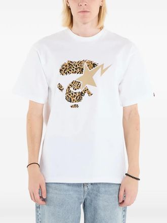 A Bathing Ape T-shirt Wild Leopard Ape Face Sta - Bianco