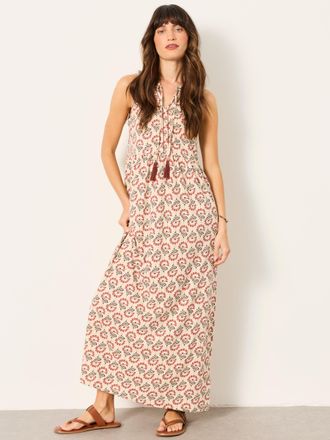 Fat Face FatFace Elsa Ivory Woodblock Petite Jersey Maxi Dress