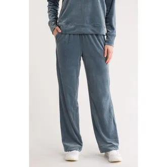 Apana Ribbed Velour Pull-On Pants in Stormy Weather at Nordstrom Rack, Size Large