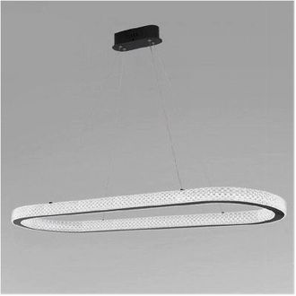 Trade Shop Trade Shop Traesio - Trade Shop - L&aacute;mpara Colgante Led 82w Ovalada Horizontal Cristal Negro 31982