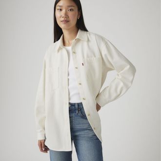 Levi's Iris Overshirt - Womens - M - Cream / Ecru