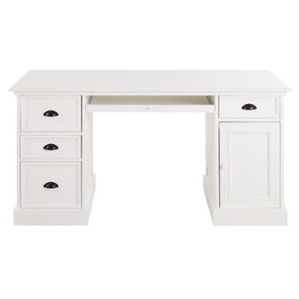 Maisons du monde Escritorio con 1 puerta y 4 cajones blanco