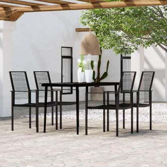 Berkfield Home 5 Piece Garden Dining Set Black