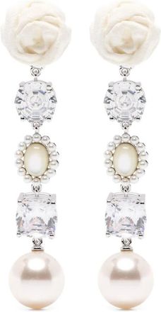 Shushu/Tong Crystl-embellishment Pearl Drop Earrings