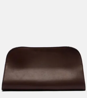 The Row Peggy Medium leather clutch