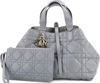 Dior Toujours Macrocannage Quilt Calfskin Medium tote bag - Grijs
