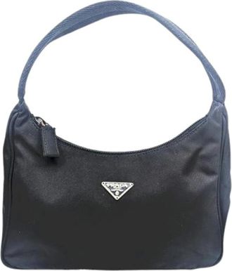 Prada Pre-owned Shoulder Bags, female, Black, Size: ONE SIZE Pre-owned Nylon Shoulder Bag