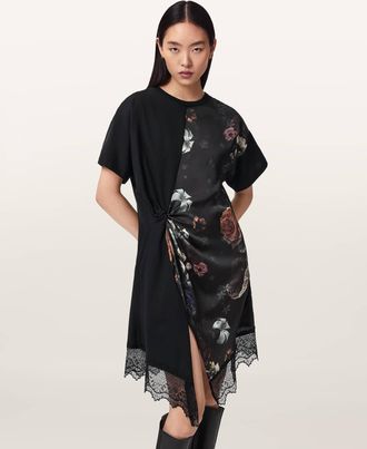 AllSaints Lana Lace Floral Mini Dress
